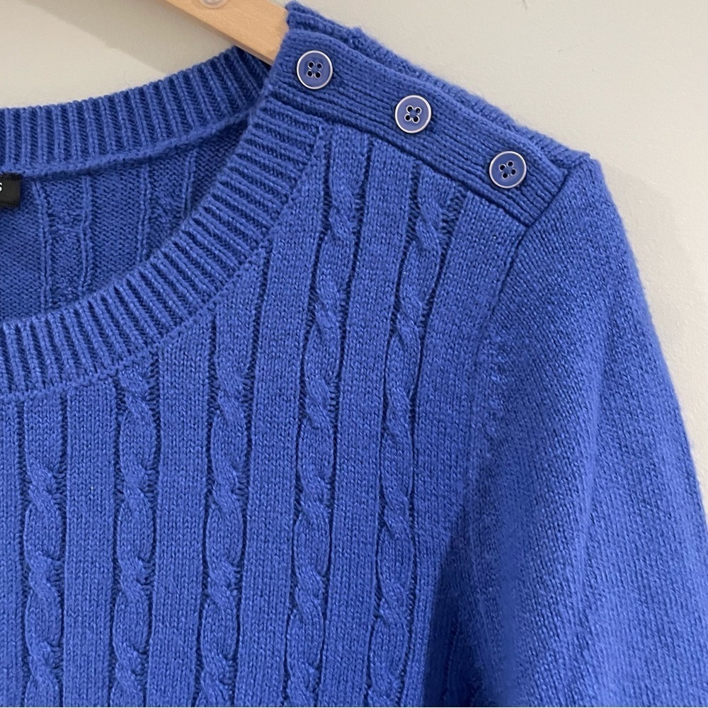 Talbots Super-Soft Cable Knit Sweater – Royal Blue Plus Size 2X Petite NWT, Cozy - Picture 5 of 15